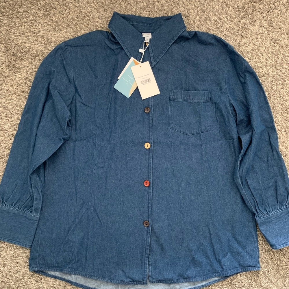 Petite Studio light blue denim shirt